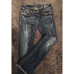 Miss Me distressed flap pocket jeans